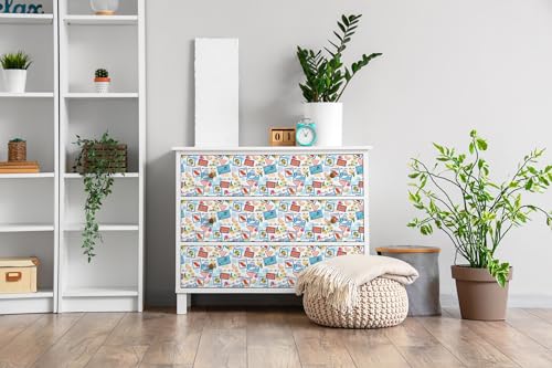 Papel pintado autoadhesivo Wallfluent para muebles y armarios con diseño postal navideña 100x50cm 3