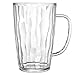 Hedume Set of 6 Plastic Beer Mugs, 18 Oz Classic Drinking Cups with Handle, Clear Beer Glasses for Whiskey Juice Cocktail Beverages at Party Bar Home Weddings, Bridal Shower, Reusable