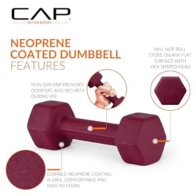 CAP Barbell Neoprene Dumbbell Weights Pairs & Sets | Multiple Colors