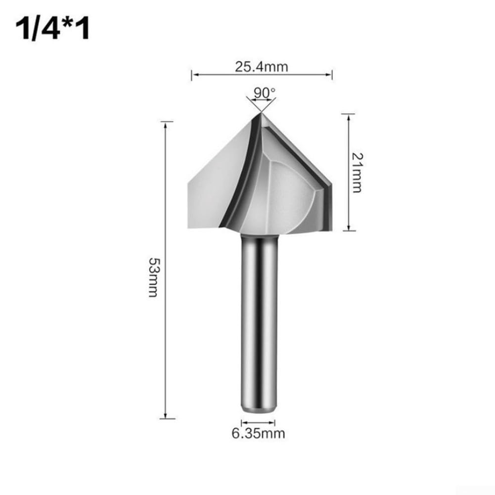 Taglio di precisione con scanalatura a V a 90 gradi, set di punte per fresa, acrilico, MDF, PVC (1)