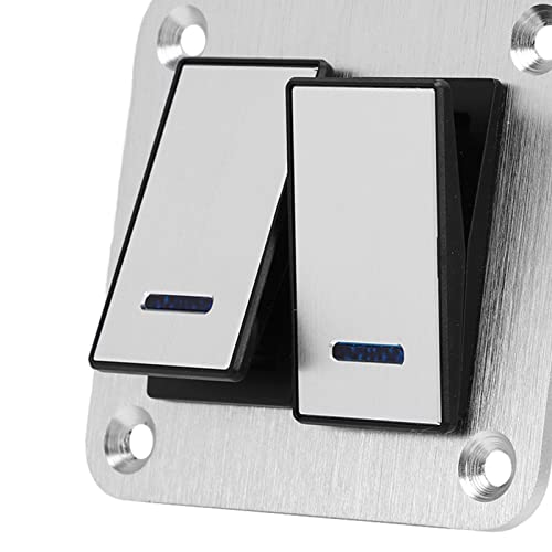 Panel interruptor de aleación de aluminio con LED azul resistente al agua 2 entradas 5