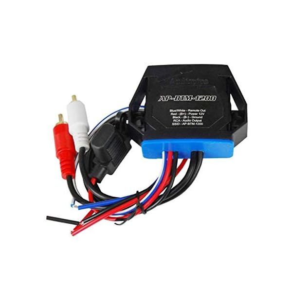 Audiopipe Marine Wireless Audio Receiver Adapter converts any amplifier or RCAs to stream wirelessly