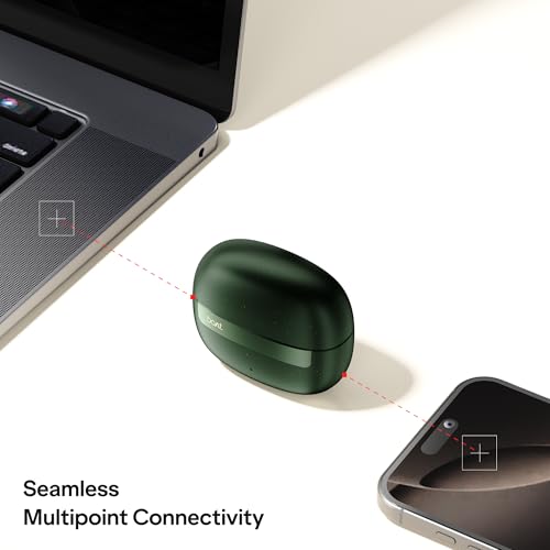 Image of boAt Airdopes Plus 222 with Immersive Spatial Audio, 60H Battery, 13mm Drivers, App Support, Multi Connect, Beast Mode, Voice Assistant TWS Earbuds with mic (Olive Green)