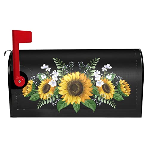 Gbuzozie Sunflowers Mailbox Cover Magnetic Seasonal Welcome Waterproof Mail Wraps Post Letter Box Covers For Outdoor Garden Use 21X18 In #TOP7