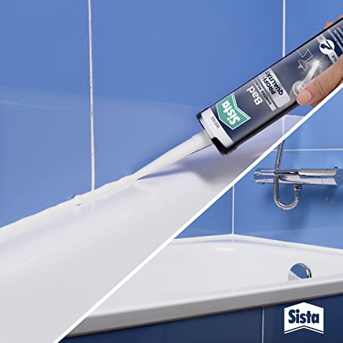 Sista Pattex Bad Profi-Qualität Sanitär Silikon, schimmelresistentes Sanitärsilikon für das Bad, wasserfestes Silikon für viele Materialien*, geruchsneutrale & langlebige Dichtmasse, 1x280ml, weiß
