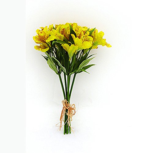 FloristryWarehouse Artificial Alstroemeria Bundle Yellow 33cm x 5 Stems