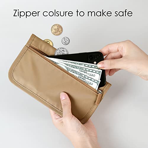 Card Holder Wallet for Men & Women，Slim Wallet with Zipper Pocket，Minimalist Wallet RFID with Nylon Fabric4