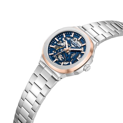 Image of Kenneth Cole Automatic Blue Dial Silver Stainless Steel Strap Watch for Men - KCWGY0046201MN