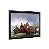 Crossroads Home Décor Washington Crossing the Delaware by Emanuel Leutze, Framed Wall Art Print, Famous American Revolution Painting Print, 11x14, 2423B