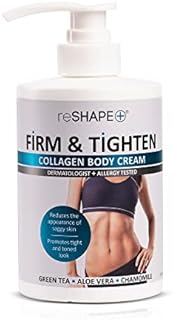 Reshape+ Collagen Body & Face Cream Moisturizing Skin Care Lotion, Skin Tightening Cellulite Body Lotion Improves Skin Elasticity, Plumps Sagging Skin W/ Green Tea, Aloe Vera, & Chamomile, 15 Fl Oz