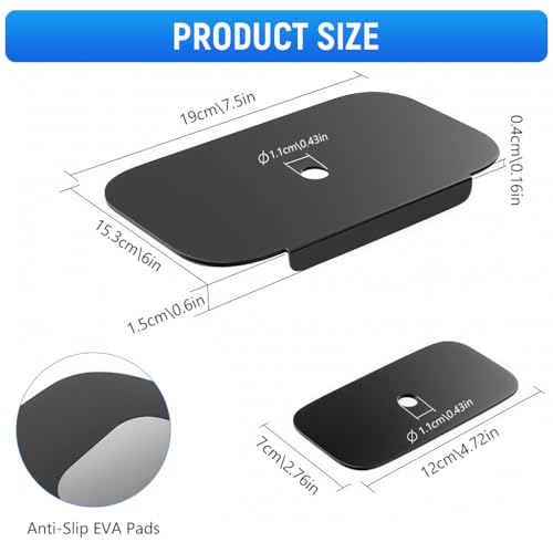 Image of ZORBES Monitor Stand Stability Base Plate, Anti-Tip Counterweight Plate for VESA Mounts, 190x153x4mm Metal Support Base with 11mm Center Hole, Anti-Slip Reinforcement for Heavy Monitor Stands