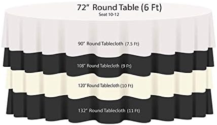 Trimming Shop 90 inch Table Cloth Spun Polyester Round Table Cover Protector Water-Resistant Spill Proof Circular Dining Table Cover for Christmas Wedding Birthday Indoor Outdoor Party, Red, 1pc
