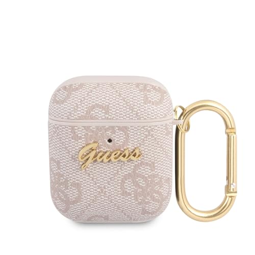 Guess GUA24GSMP Coque pour AirPods Rose 4G Script Metal Collection