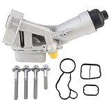 YINAVAGAD 11428596283 Upgrade Aluminum Engine Oil Cooler Filter Housing w/Gasket for BMW 220i 230i 330i 430i 530i xDrive 740e X3 X4 F22 F23 F30-F34 F36 G01 G02 G11 G30 B46 B48 L4 2.0L 2016 2017-2022