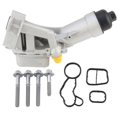 YINAVAGAD 11428596283 Upgrade Aluminum Engine Oil Cooler Filter Housing w/Gasket for BMW 220i 230i 330i 430i 530i xDrive 740e X3 X4 F22 F23 F30-F34 F36 G01 G02 G11 G30 B46 B48 L4 2.0L 2016 2017-2022