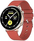YLB Smart Watch with Bluetooth Call 2021 New Men's Women's smartwatch Blood Pressure Monitor So-Samsung Apple, (Color : Red with 5 Straps)