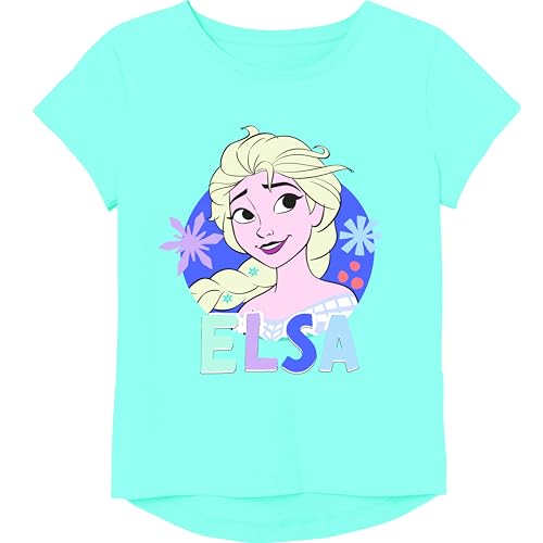 Image of Disney Girls Frozen Girls Short Sleeve T-Shirt - Elsa, Anna - Girls Sizes 2-16