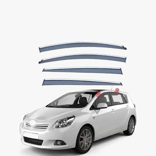 zhangxiaon Deflectores Viento Y Lluvia para Toyota EZ Verso MK1-AR20 2009-2018 4 Piezas, VentilacióN En Lluvia Y ReduccióN Turbulencias Adhesivo Sin Taladro