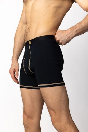 Men's GoldBlack Ultra-Soft Modal Boxer Briefs2