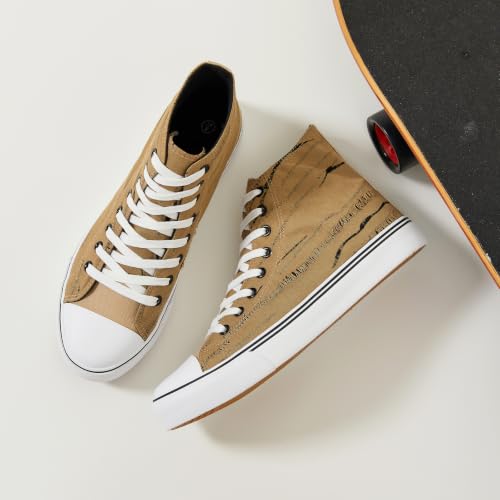 Image of yageyan Men's High Top Canvas Sneakers Fashion Lace up Walking Shoes Casual Classic