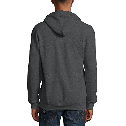 Image of Hanes Mens Hoodie, Ecosmart Fleece Full-zip Zip-up For Hooded Sweatshirt, Charcoal Heather, X-Large US (Pack of 3)