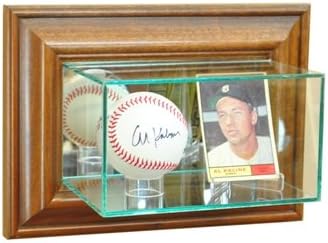 Perfect Cases WMCRDSB-W Wall Mounted Card and Baseball Display Case, Walnut