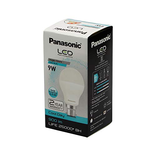 Image of Panasonic 9W B22 LED Cool Day Light Bulb, Pack of 2
