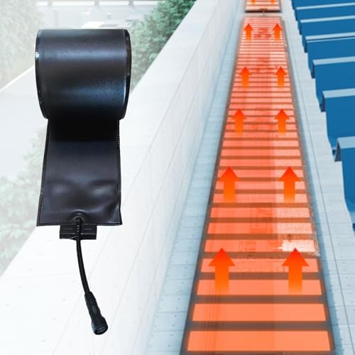 Outdoor Electric Snow Melting Mats for Roof & Gutters, 12cm Wide PVC De-Icing Kit, 50℃/122℉ Heated Snow Melting System for Ice Dams & Pipes, Size: 150cm/59.05in