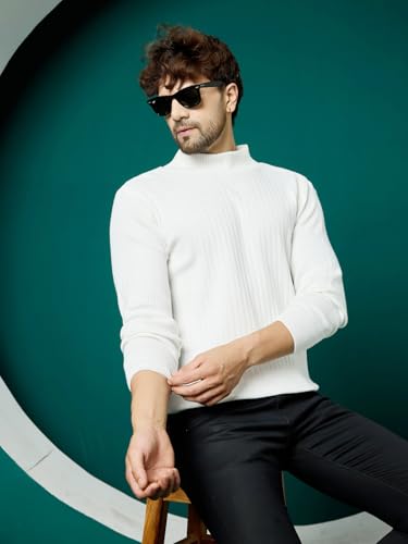 Image of Kvetoo Men High Neck Full Sleeve Winter Woolen Sweater