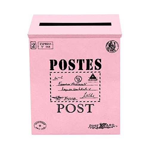 Buzón para exteriores, estilo vintage, buzón para colgar en la pared, buzón de sugerencias para decoración del hogar, accesorios de tiro, decoración de pared (G, talla única)