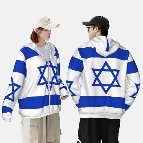Israeli Flag Sun Protection Hoodies Women Upf 50+ Hooded Unisex Long Sleeve Tees4