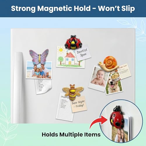 Juego de 12 imanes decorativos de insectos 3D para refrigerador miniatura 3