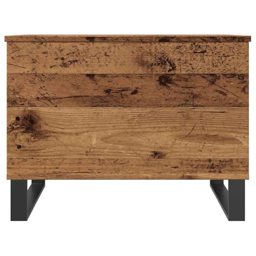 Table basse vieux bois rectangulaire | Table de canapé pour salon - 5