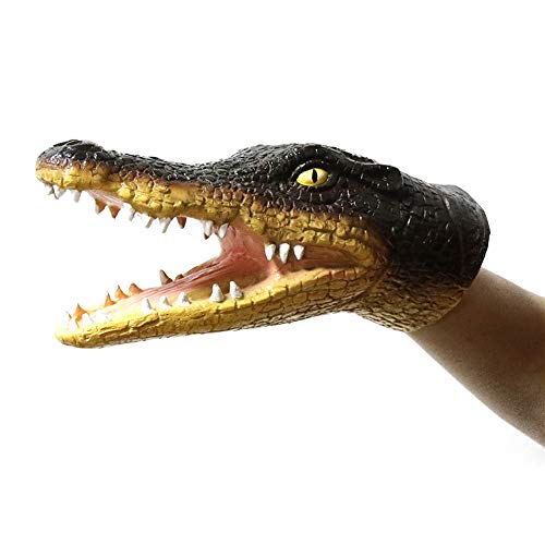 FantasyParty Hand Puppet Realistic Crocodile Role Play Toy Crocodile Latex Puppet for Both Adult and Children Green