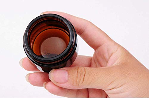 6Pcs 5ml/0.17oz Mini Portable Amber Glass Jars with White Inner Liners and Black Lids Empty Refillable Makeup Storage Container Bottle Cans Dispenser for Lotion Cream Lip Balm3