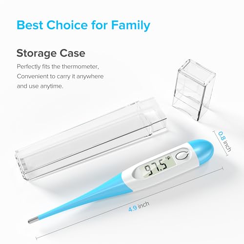 thermometer for adults and kids with 8 seconds fast accurate reading acctrate amp safe-baby thermometer for oral rectal or under arm use large lcd display with fever alarm