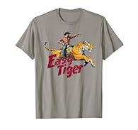 Show off your wild side with this unique "Easy Tiger" design featuring a cowboy riding a tiger. Perfect for those who love a blend of western and wildlife themes. Ideal for anyone who appreciates humor, adventure, and tigers! This design makes a grea...