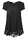 XiaoMaAnJi Plus Size Tops for Women Blouses Dressy Shirt Loose Fit Lace Extender Short Sleeve Flowy Tunic 2025(Black,1X)
