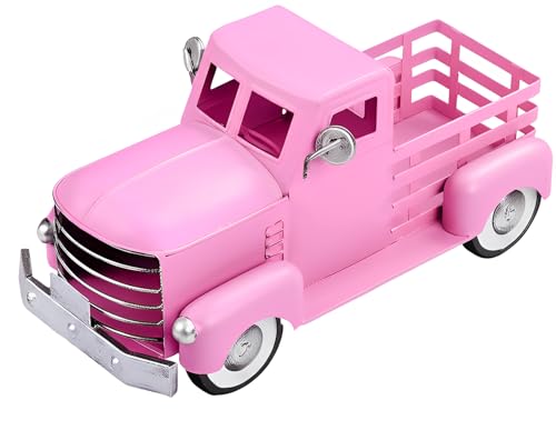 Leutsbyone Metal Truck Decor,Farmhouse Decor,Decorative Tabletop Storage & Pick-up Metal Truck Planter, 12.5