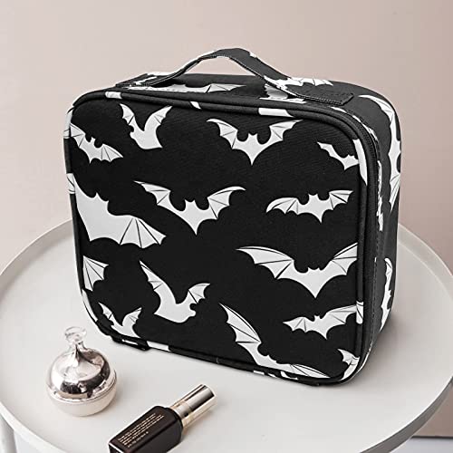 9Ch Goth Makeup Organizer Bag, Travel Makeup Bags For Women Large Cosmetic Bag With Adjustable Dividers Portable Bat Cosmetic Case For Cosmetics Makeup Brushes Toiletry Jewelry #TOP7
