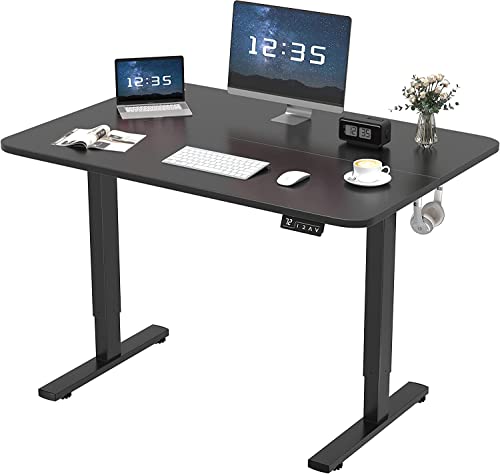 Devoko Bureau électrique Debout réglable en Hauteur pour Bureau à Domicile, Bureau Assis, Bureau réglable (100 x 60 cm, Noir)