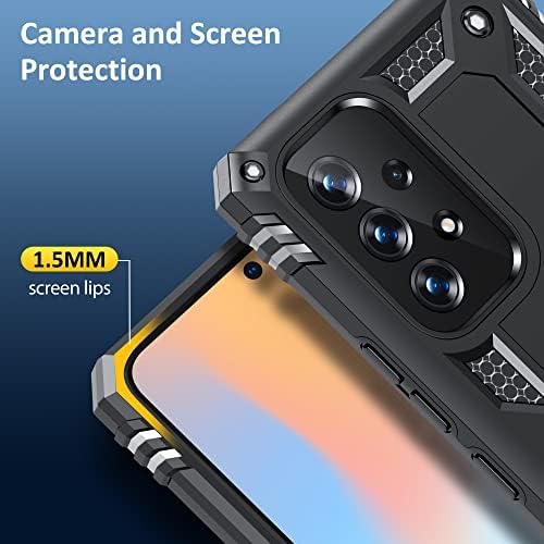 USLAI Military Shockproof for Samsung Galaxy A53 5G Case, Heavy Duty Protective Phone Cover with Kickstand for Samsung A53 5G Case - Black