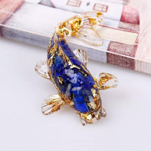 Natural Lapis Lazuli Koi Quartz Crystal Fish Gem Carved Fancy