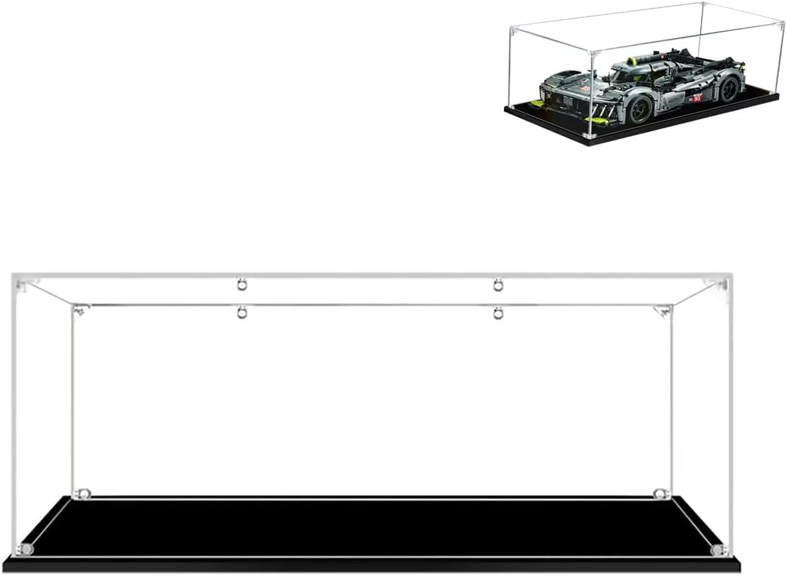 JUCYJULY Acrylic Display Case for 42156 Peugeot 9X8 Sports Car, Clear, Transparent, Dustproof, Waterproof, 62 x 30 x 20 cm - Image 2