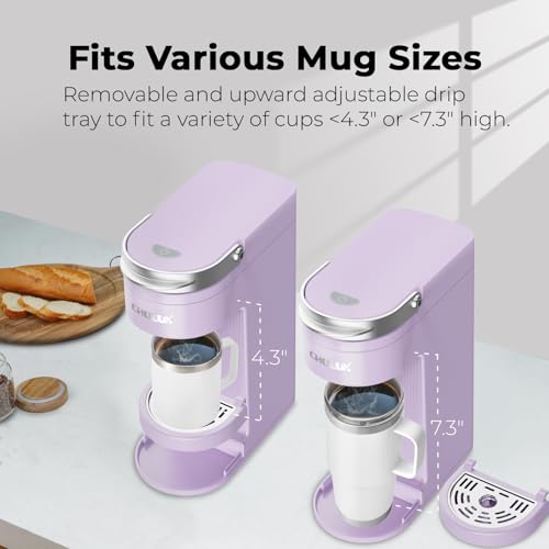 CHULUX-Slim-Single-Serve-Coffee-Maker-for-K-Pods-One-Cup-Coffee-Maker-Fits-73-Travel-Mugs-Coffee-Machine-with-6-to-12oz-Brew-Sizes-Lavender CHULUX Slim Single Serve Coffee Maker for K Pods One Cup Coffee Maker Fits 73 Travel Mugs Coffee Machine with 6 to 12oz Brew Sizes Lavender