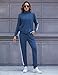 Marvmys Women 2 Piece Tracksuits Set 2025 Fashion Fall Sets Sweatsuit Long Sleeve Jogging Suit with Pockets Travel Outfits Dark Blue L