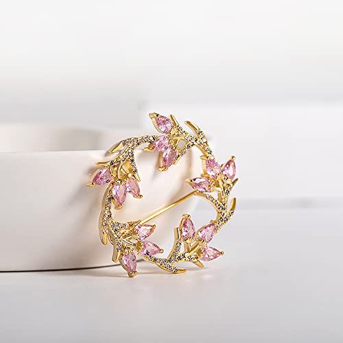 Image of Wreath Brooch Pin Corsage, Sweater Dress Shawl Classy Jewelry Accessory Decor for Wedding Birthday Party Christmas Gift (Style 3)