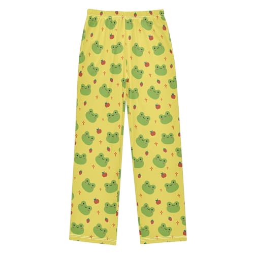 ZZXXB Frog Strawberry Boys Long Pants Soft Trousers Elastic Waist Kids Lounge Bottoms with Pockets S-XL