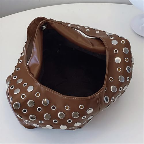 Bolso Hobo Tachonado de Cuero Sintético para Mujer miniatura 3