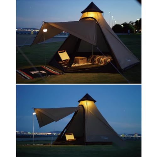 Carpa tipo yurt de lona para camping 3-8 personas miniatura 3